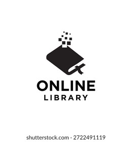 Vetor de logotipo de biblioteca online moderno