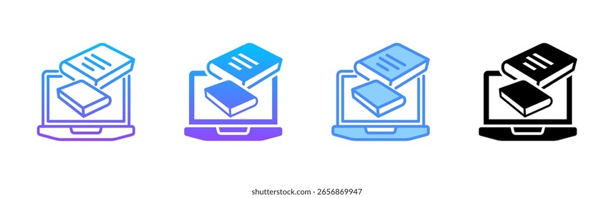 Conjunto de Ícones de Múltiplos Estilos da Biblioteca Online