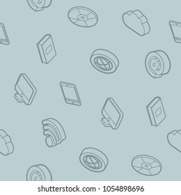 Online library outline isometric pattern