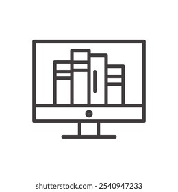 Online library stroke icon in black