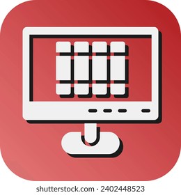 Online Library  Vector Glyph Gradient Background Icon For Personal And Commercial Use.
