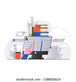 Online Library vector illustration flat style design