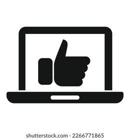 Online like icon simple vector. Star review. Client service