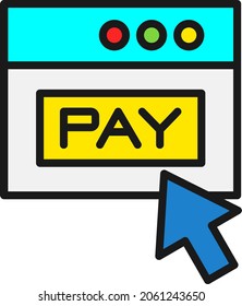 Diseño de iconos vectores con relleno de línea en línea

