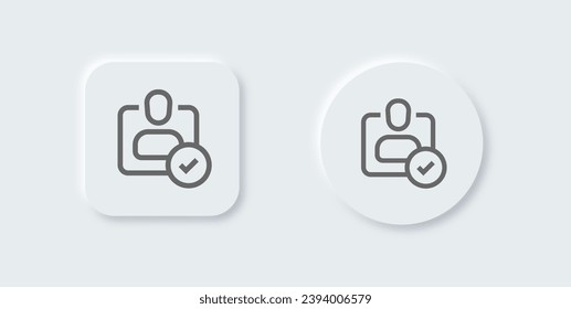 Online line icon in neomorphic design style. Account signs vector illustration.