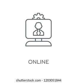 Online linear icon. Online concept stroke symbol design. Thin graphic elements vector illustration, outline pattern on a white background, eps 10.
