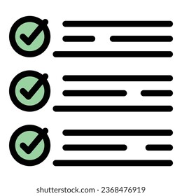 Online list icon outline vector. Credit finance. Loan approve color flat