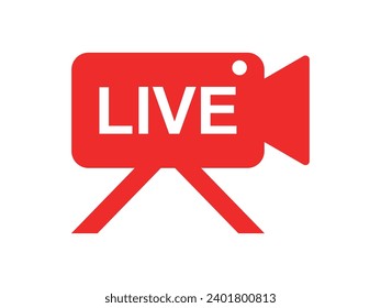 Online live stream broadcast button vector illustration