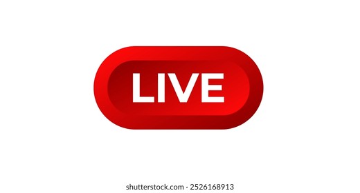 Online live stream logo. Red video broadcast icon.