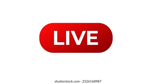 Logo de transmisión en vivo en línea. Video Icono de difusión rojo.