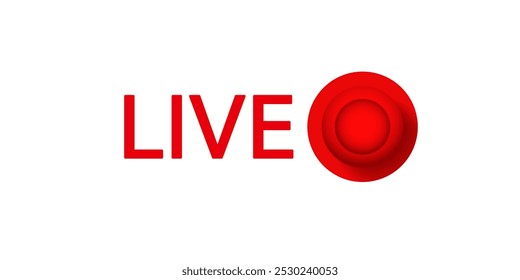 Online-Live-Stream-Logo. Rotes Videoübertragungs-Symbol.