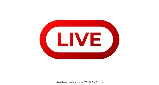 Online live stream logo. Red video broadcast icon.