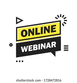 Online Live Webinar Button, label - banner design template. Vector illustration.