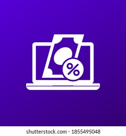 online loan icon, internet banking vector