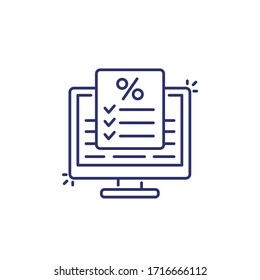 Online Loan Line Icon On White