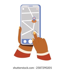 Online location app illustration in flat style 
