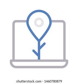 online location colour line vector icon