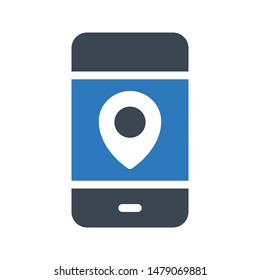 online location glyph colour vector icon
