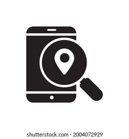 Online Location Search vector solid icon. Location and Navigation symbol eps 10 file