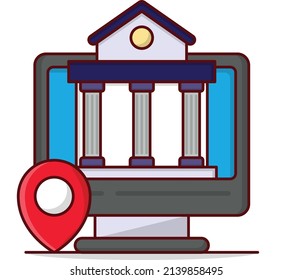 ubicación en línea Ilustración vectorial en un fondo transparente.Símbolos de calidad premium. icono plano de línea vectorial para el concepto y el diseño gráfico.