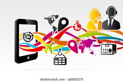 Online logistic services using internet connected mobile phones 