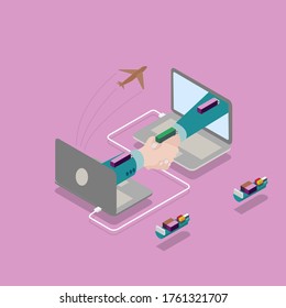 online logistics agreement concept flat design
