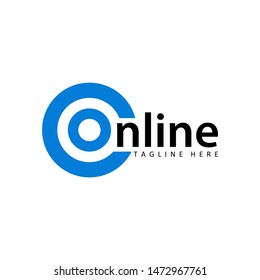 online logo template design vector in isolated white background