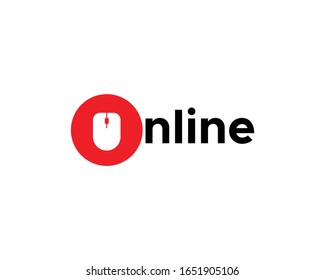 Online Logotype vector Illustration. Computer Mouse Icon