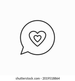 online love chat vector icon. Speech Bubble Heart Icon