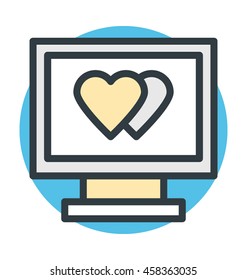Online Love Colored Vector Icon