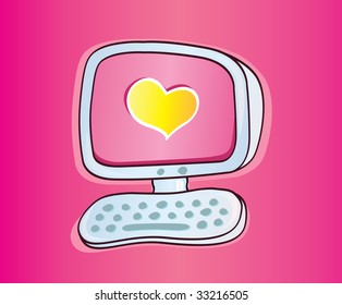 Online love. Internet love â?? vector file. Easy to resize.