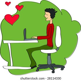 Online love - vector.