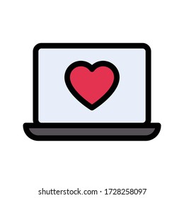 online love vector flat color icon 