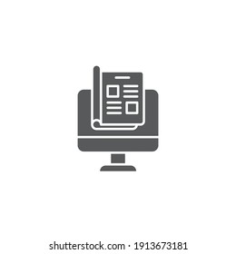 Online Magazine Icon, Color, Line, Outline Vector Sign, Linear Style Pictogram Isolated On White. Symbol, Logo Illustration