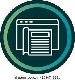 Online Magazine Line double Gredient Circle Vector Icon Design