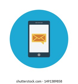 online mail glyph flat vector icon