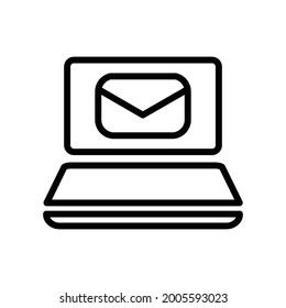 Online mail icon, Line Vector graphics
