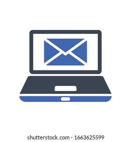 Online mail icon, vector graphics