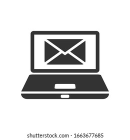 Online mail icon, vector graphics