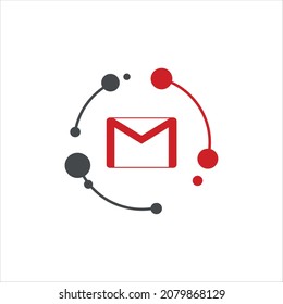 online mail vector logo template