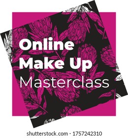 Online Make up masterclass pink and black template