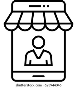 Online Mall Vector Icon