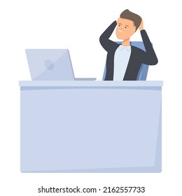 Online manager icon cartoon vector. Passive money. Freedom job