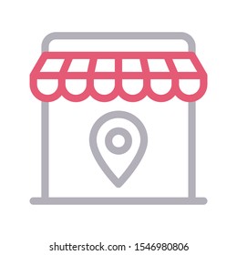 online map colour line icon 
