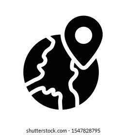 online map glyph 
flat icon
