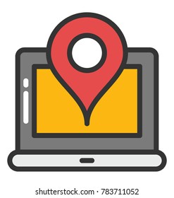 Online Map Service Vector Icon