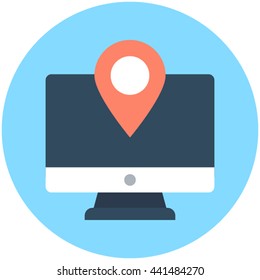 Online Map Vector Icon