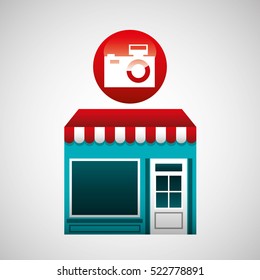 online market buying picture camera graphic vector illustration eps 10