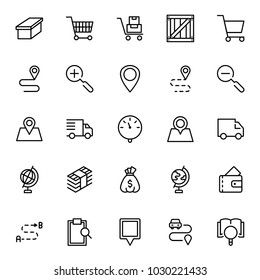 Online market flat icon set. Single high quality outline symbol of info for web design or mobile app. Thin line signs for design logo, visit card, etc. Outline logo of graphic online market