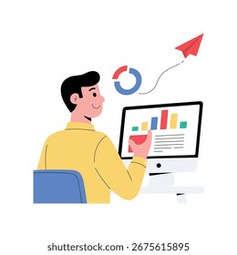 Ilustração de vetor plano de mercado on-line 